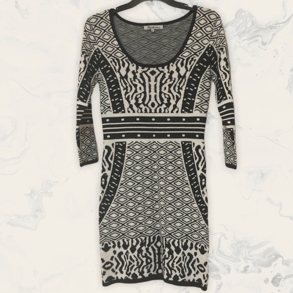 Tribal Zebra Print Bodycon Midi Dress